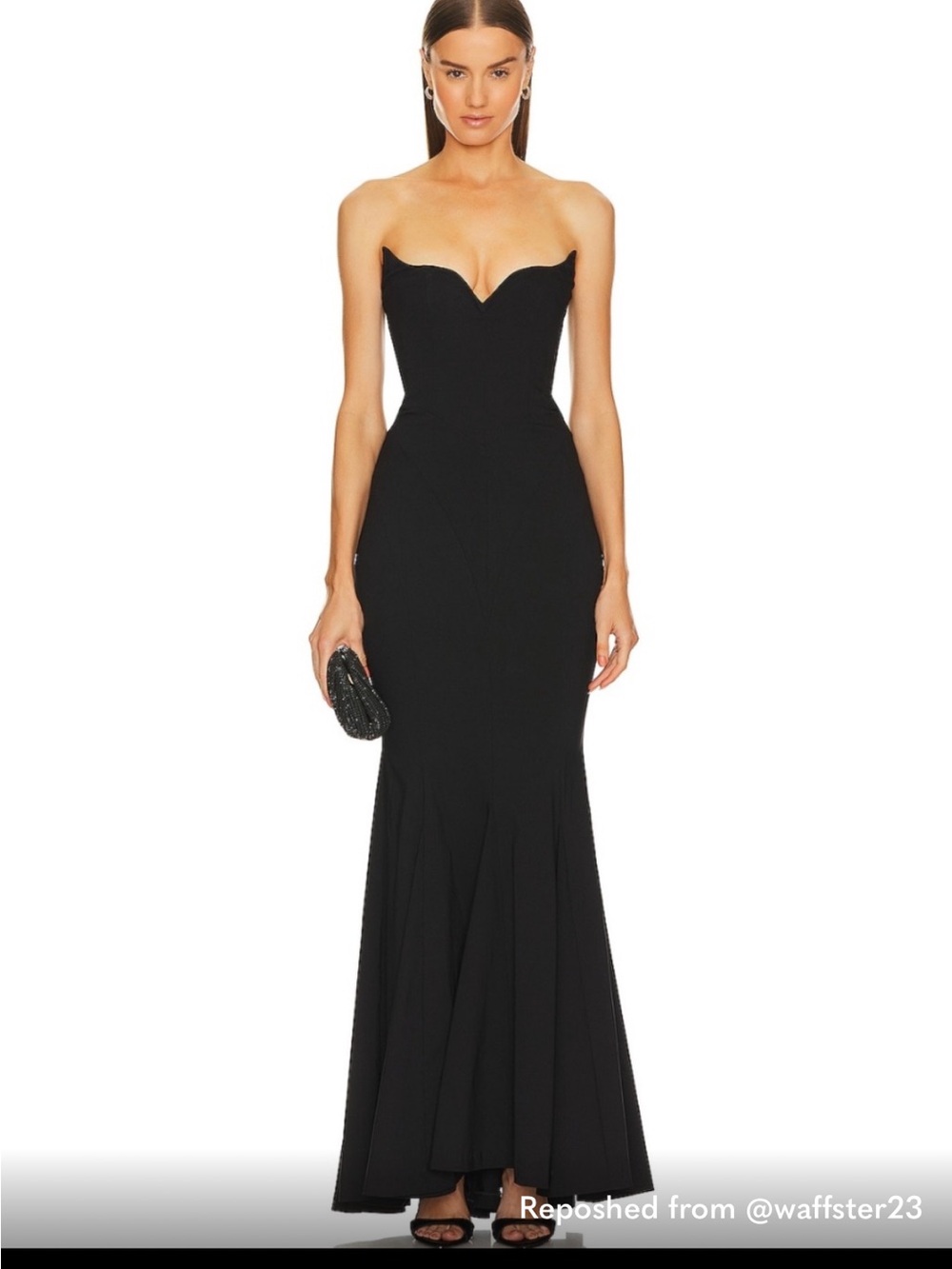 Michael Costello Black and White Maxi Dress